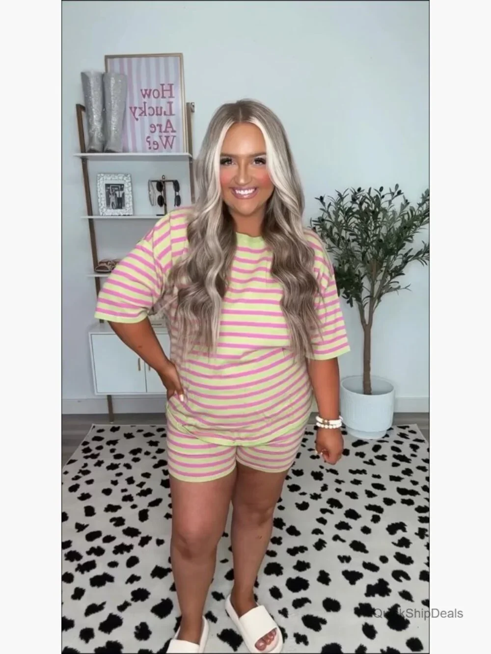 2 Piece Sweater Set Short Sleeve Top Matching Shorts Lounge Set